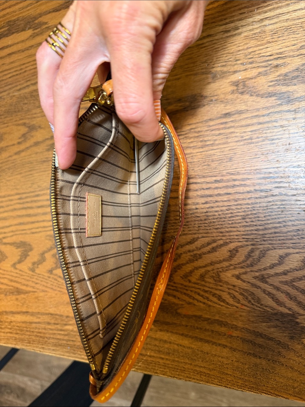 Louis Vuitton Monogram Canvas Wristlet in Brown and Tan - Picture 3 of 3
